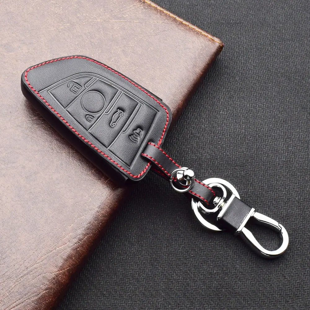 Leder Auto Schlüssel Abdeckung Tasche Für BMW E90 E60 E70 E87 1 3 5 6 Serie M3 M5 X1 X5 X6 Z4 Smart Fernbedienung Fobs Shell Fall Auto Zubehör – Detail 7