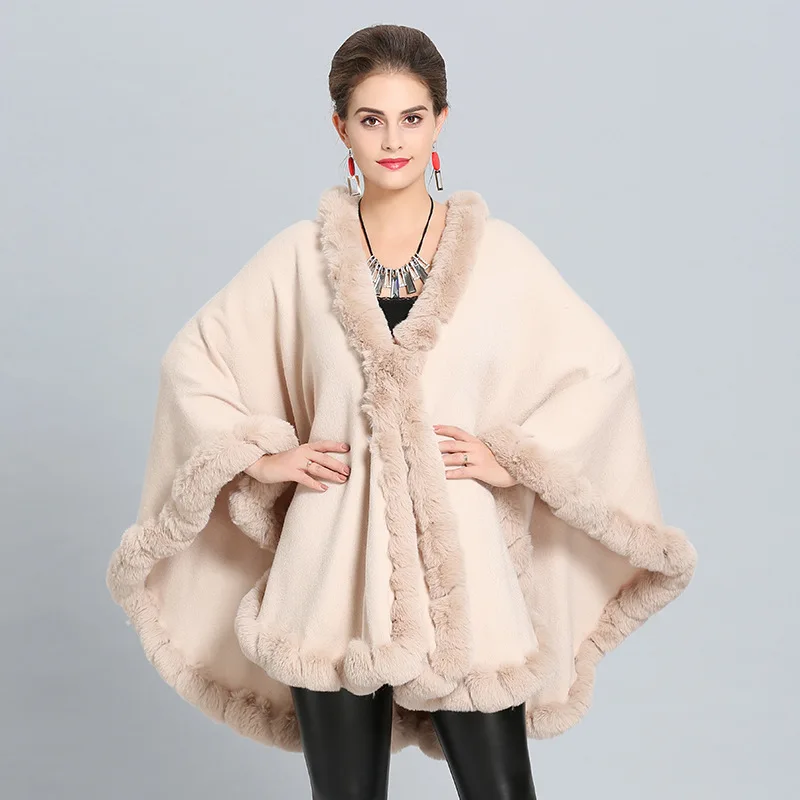 Mother of Bride Dress Large Size Faux Fox Fur Collar Knitted Shawl Cloak Coat Outfit Many Colors on Sale