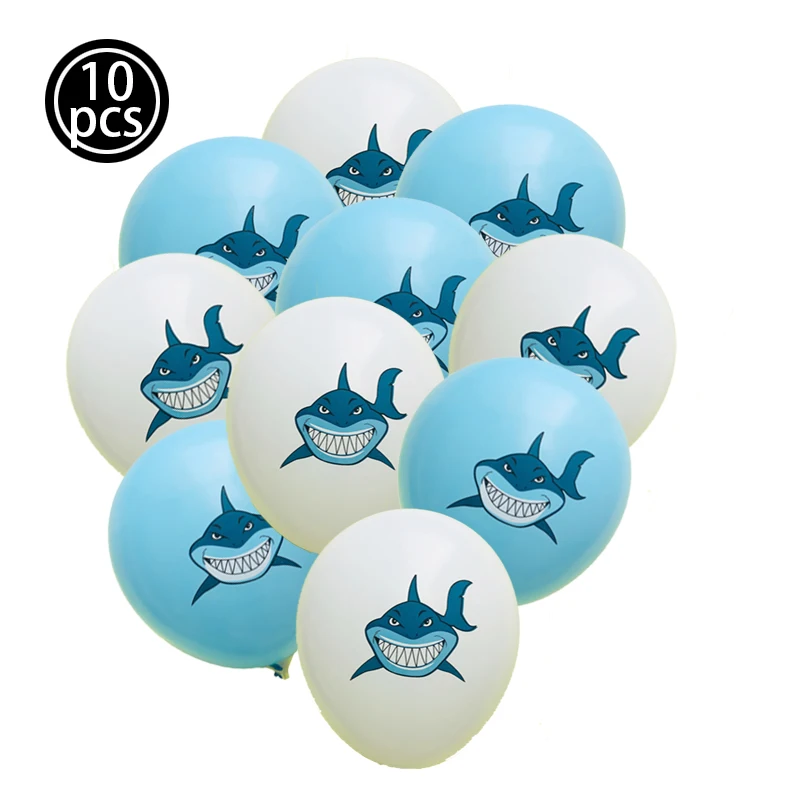 Shark Balloon Ocean Animals Balloon For Kids Boy Child Underwater World Birthday Party Ballons Cute Cartoon Shark Pattern