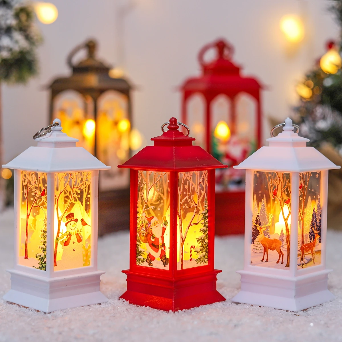 Christmas Lantern Light Merry Christmas Decorations for Home 2021 Navidad Christmas Tree Ornaments Xmas Gifts New Year 2022