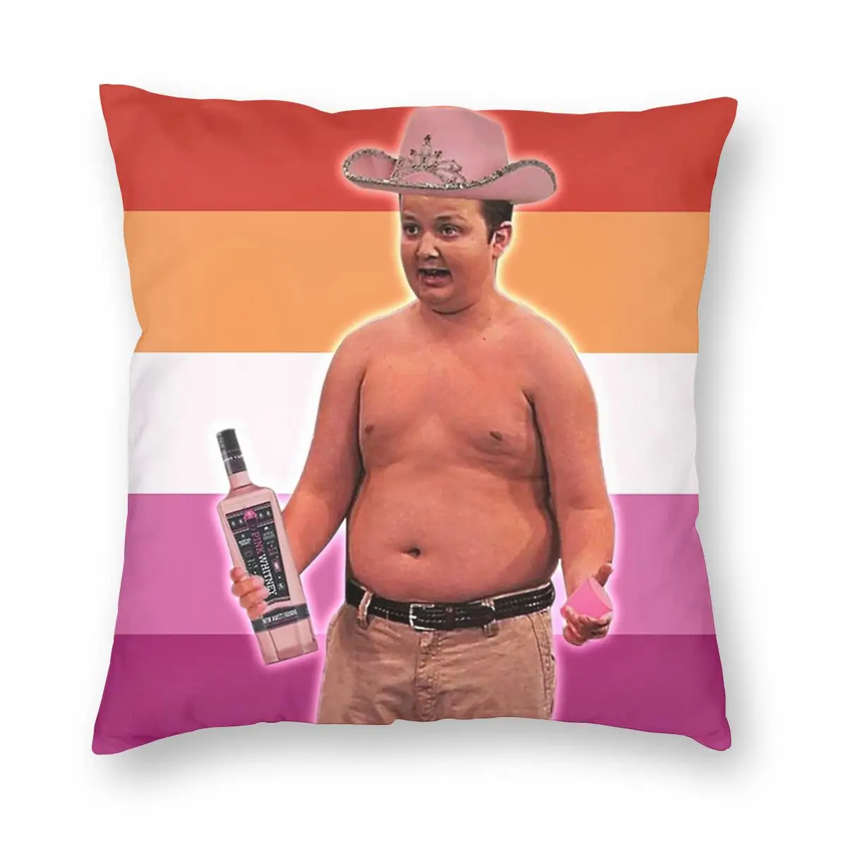 Gibby Lesbian Flag Pillowcase Soft Polyester Cushion Cover Gift Funny Throw Pillow Case Cover Home Zipper 45X45cm