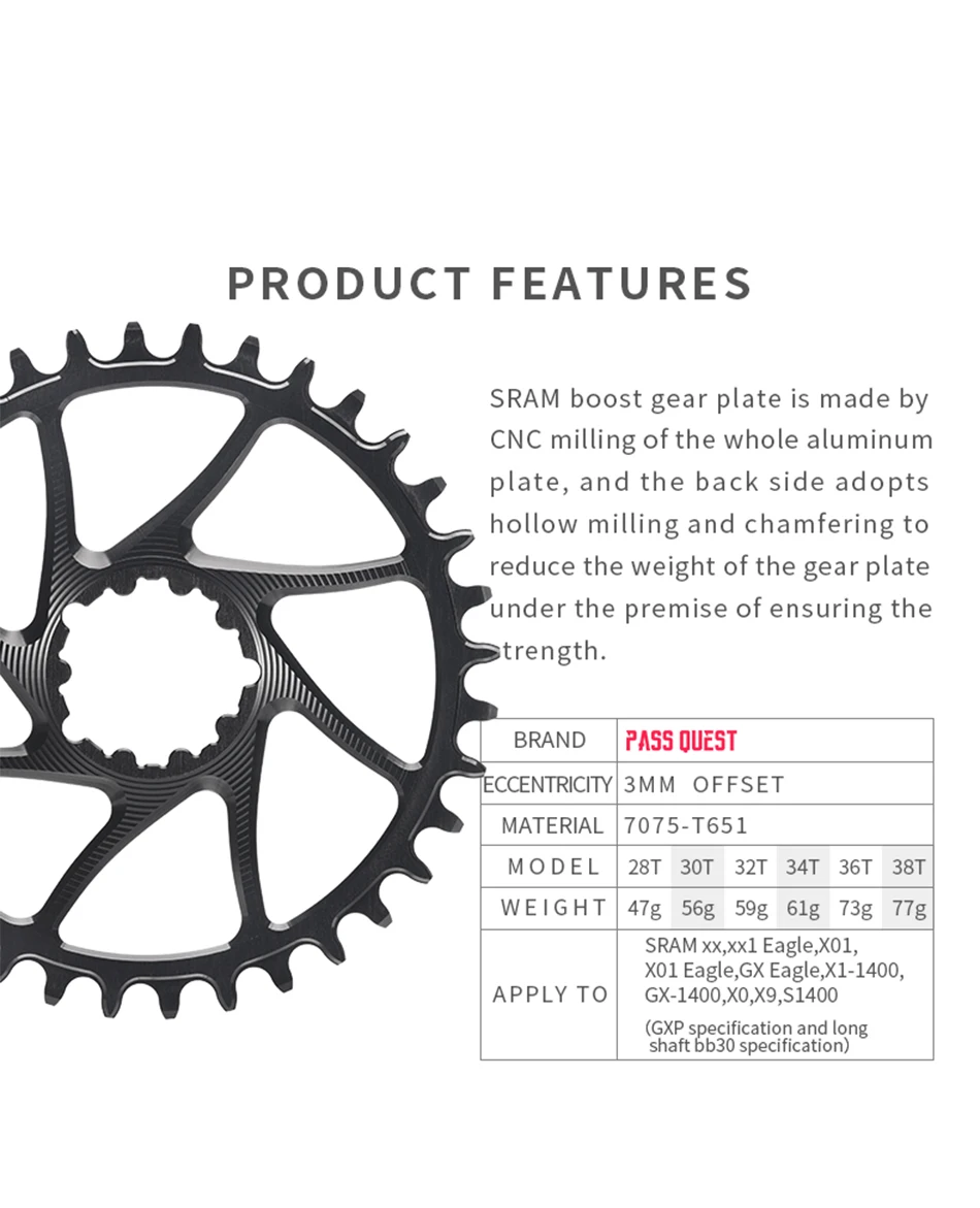 Plateau VTT Sram GX Eagle X-Sync 2 Direct Mount 30, 32 ou 34 dents
