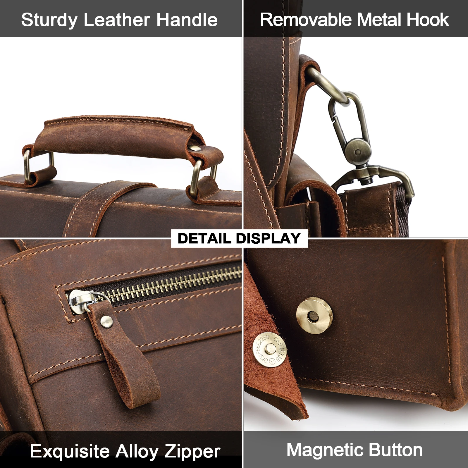 Genuine Leather Shoulder Crossbody Messenger Women Men Bag Office Work Business Briefcase For Male Portafolio Handbag Vintage