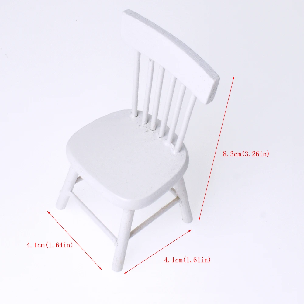 Dollhouse Furniture Miniature White Dining Table And Chairs For 1/12 Scale Doll House Accessories Mini Toys