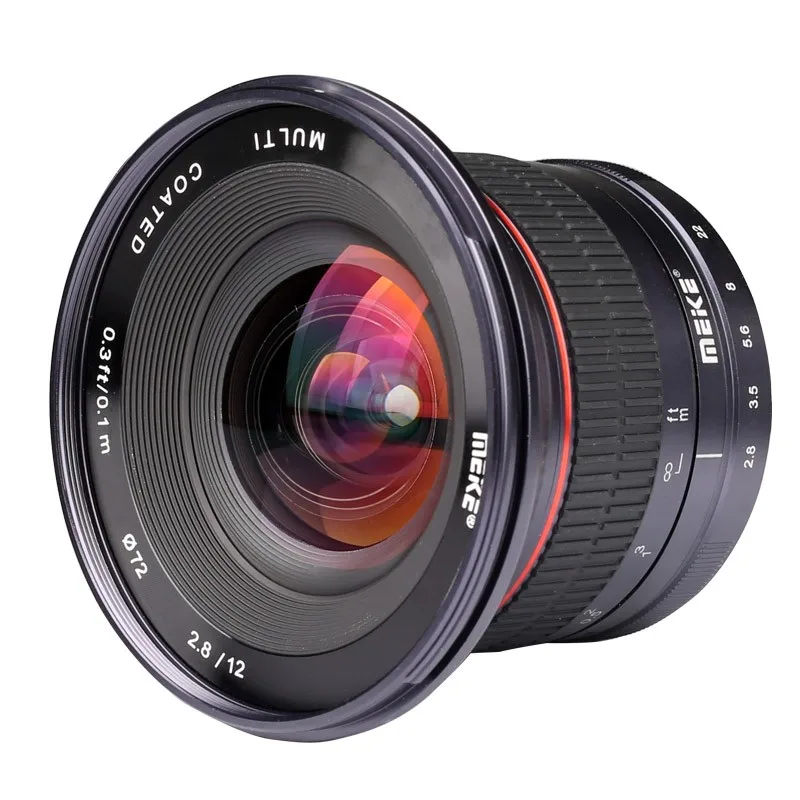 Meike 12mm F2.8 APS-C Wide Angle Camera Lens Manual Focus Fixed Lens For Canon EF-M Fujifilm Sony Nikon 1 M4/3 Cameras