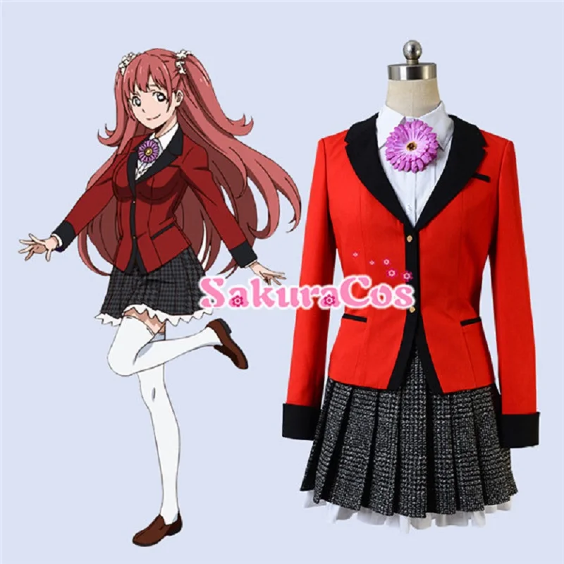 Anime Kakegurui Yumemite Yumemi Japanese School Girls Uniform  Jacket+Shirt+Skirt customize full sets