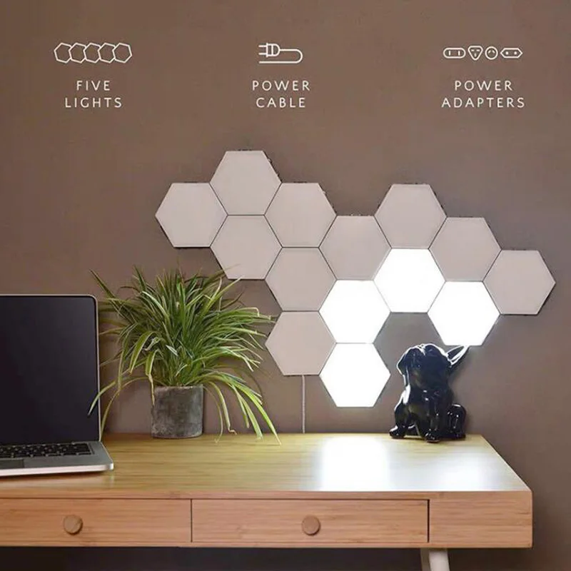 EU US UK Helios Touch Wall Lamp Creative Honeycomb Modular Assembly Quantum Sconces Magnetic Decor Bedroom LED Panel Lights