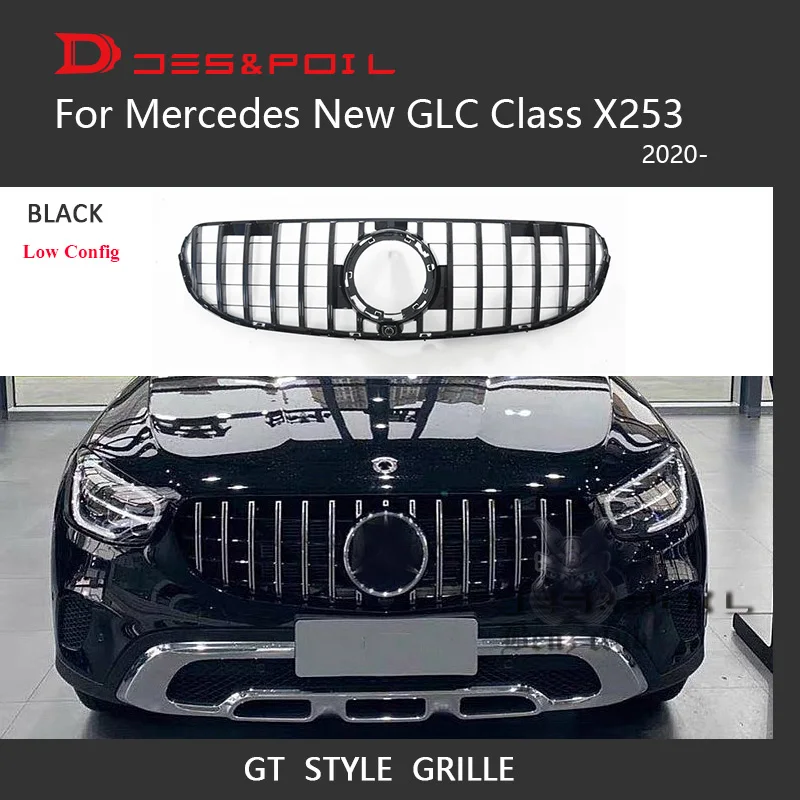 For 2020 New GLC Class X253 GT Grille Panamerica Racing Grill Coupe SUV Mercedes GLC43 GLC200 GLC260 GLC300 With Cam Hole