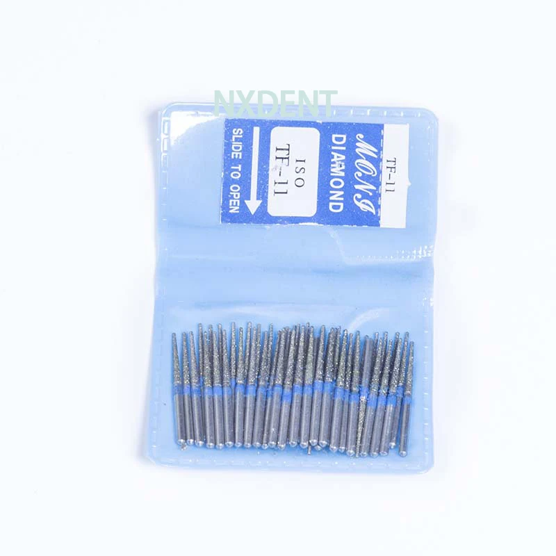 50pcs/1bag Dental Diamond Burs Dental Diamond FG High Speed Burs for Polishing Smoothing With 1.6mm Shank