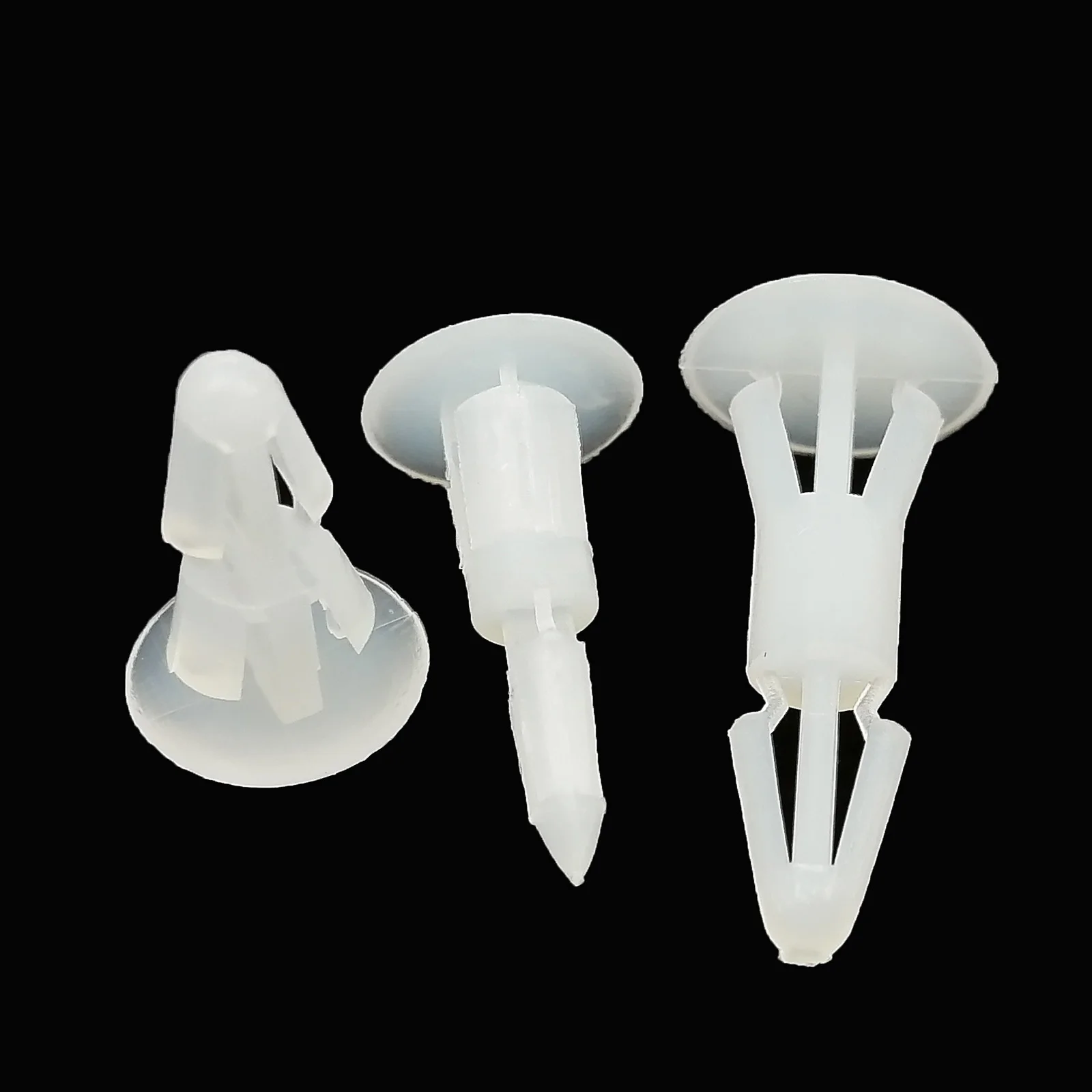 50pcs White Nylon Plastic Rivet Push In Fix Clip Fixed Connecter Standoff Spacer Support for PCB Circuit Board 3-4.5-5.5mm Hole