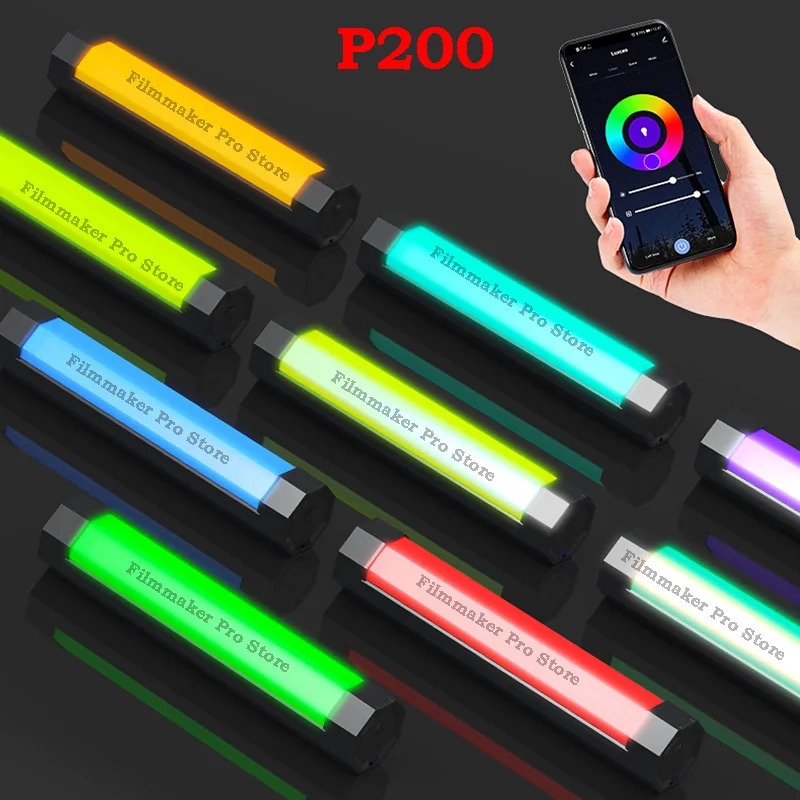 Luxboss P200 RGB ضوء عصا أنبوب مقاوم للماء يده LED PavoTube لينة الإضاءة الهاتف المحمول APP التحكم عن بعد VS nanlite 6C