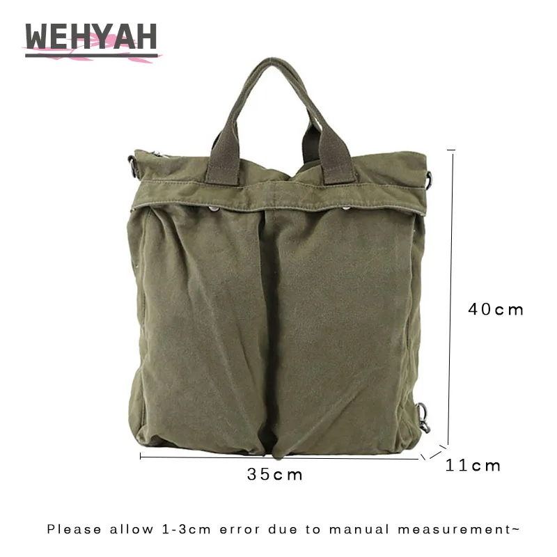 Wahyah Canvas Pack Bag Crossbody Bags for Woman Handbags Purse Oversize Totes Shoulder Bag Large Capacity Clutch Bag Solid ZY058