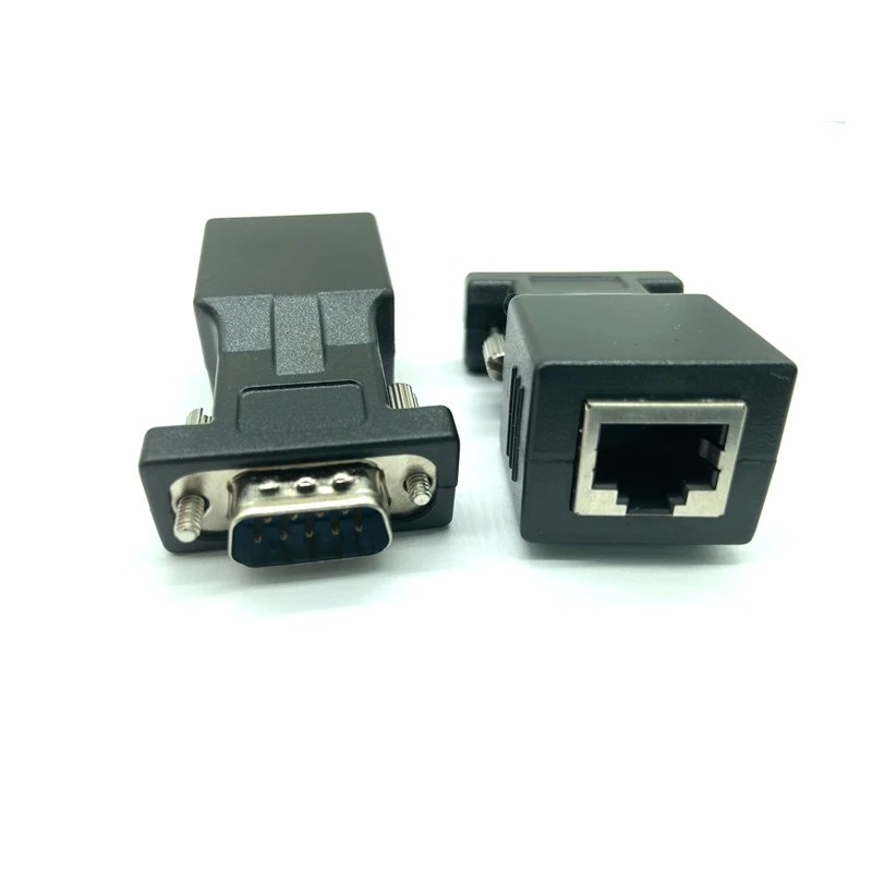 COM Port to LAN Ethernet Port Converter DB9 RS232 male Female to RJ45 Female Adapter 1pcs Requires no external power