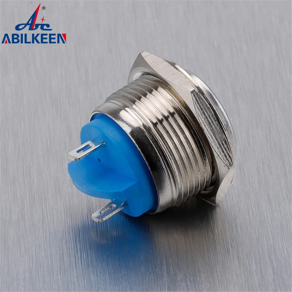 16/19/22MM Waterproof  IP67  Stainless Steel  High Round Head 1NO Momentary/ Self locking Metal  Push Button  Switch