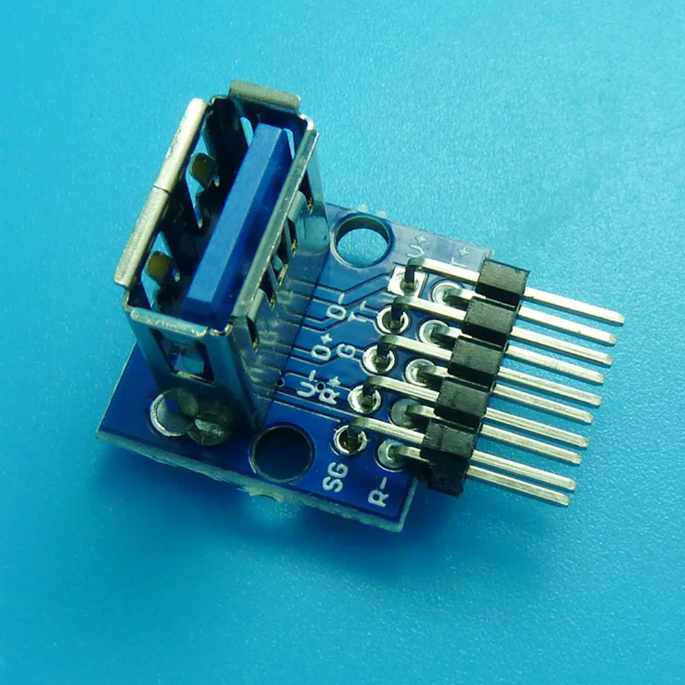 2-10PCS Data Charging Cable Jack Test Board with Pin Header 90 Degree USB Power Port Jack USB 3.0 Female Connector Socket