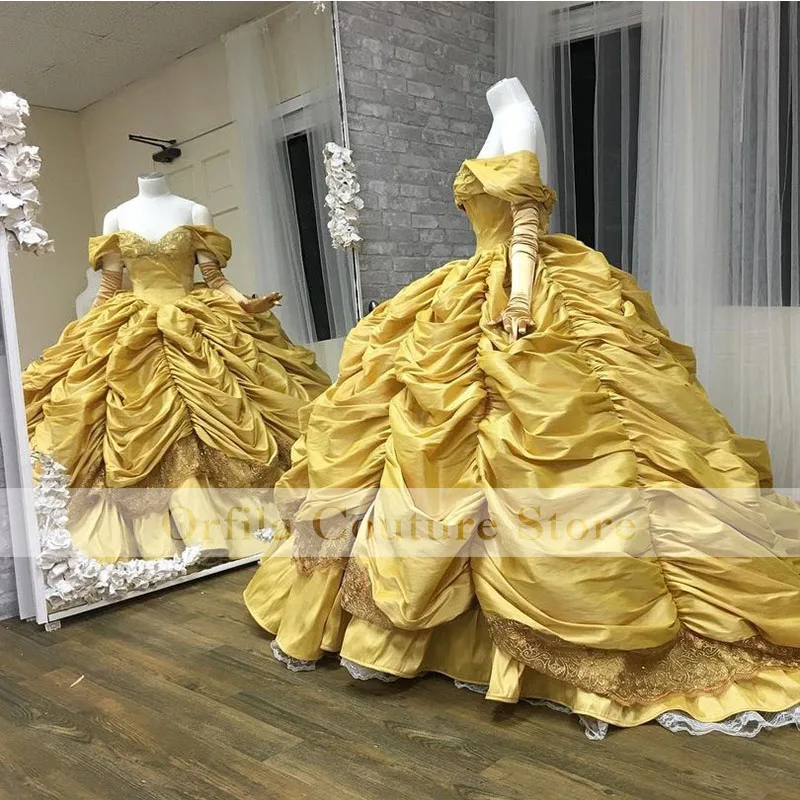 Off the Shoulder Floral Applique Quinceanera Dresses Ruffles Princess Sweet 16 Ball Gown Prom Dress vestidos de 15 años 2021