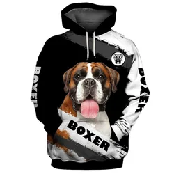 HX Boxer Dog Hoodies 3D Graphic Dog Better Than Life Hoodie All Print Animals Sweatshirt Pullover Harajuku Streetwear