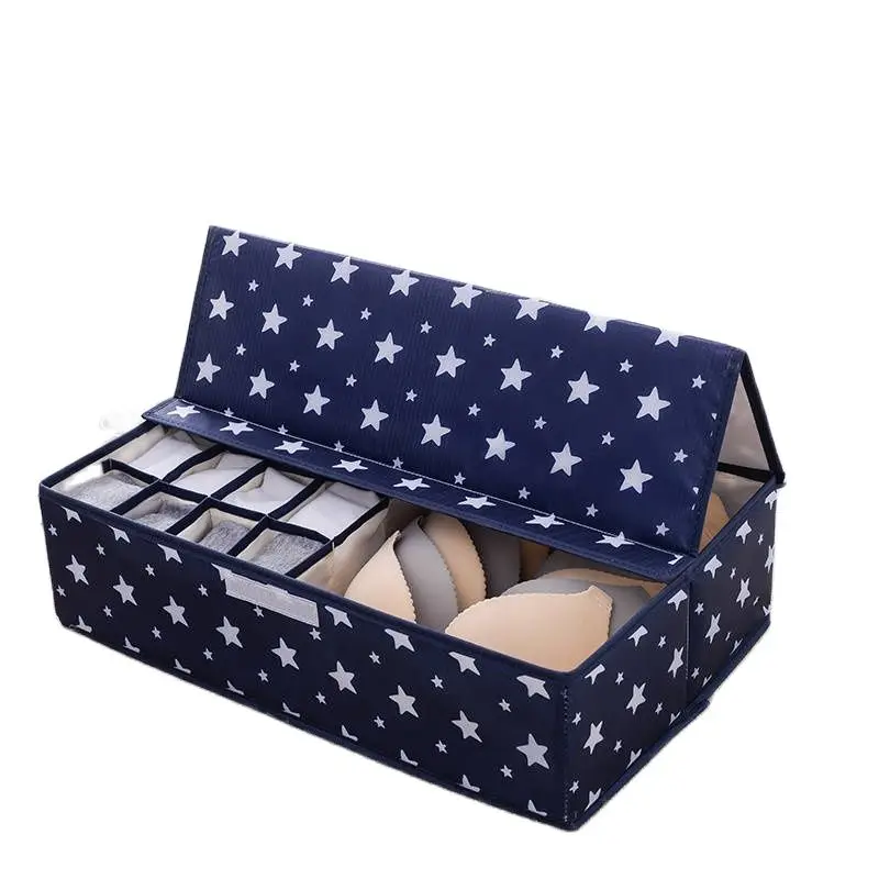 Oxford Clothes Storage Box Dust-proof Storage Bag Underwear Socks Storage Organizer With Lid Packaging Bag Pocket Box For Home