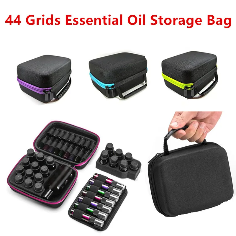 EVA Essential Oil Case 44 Bottles Perfume Oil Essential Oil Box Travel Portable Carrying  torage Organizer Nail Polish Bag