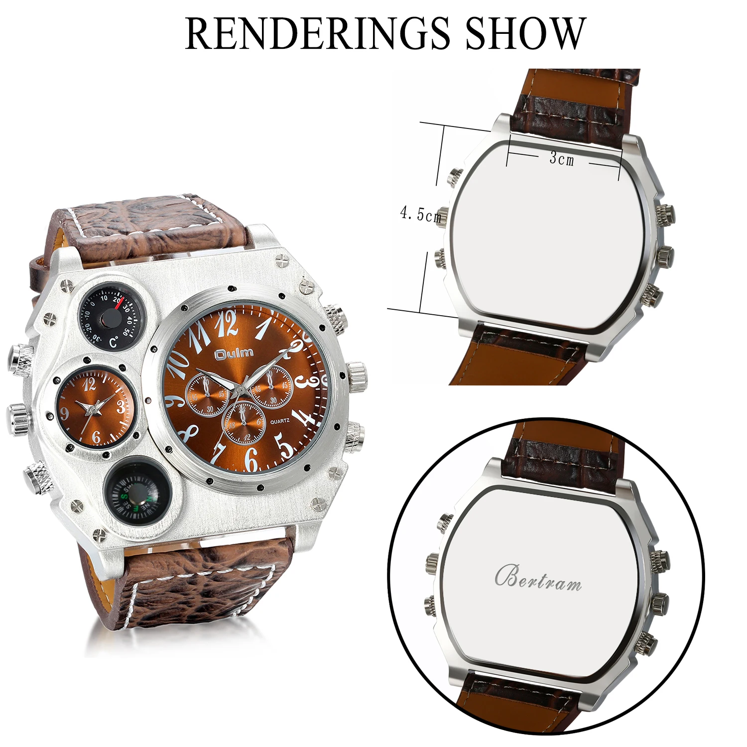 LANCARDO 2022 Trendy Luxury Brand Men Watches Men Sport Watches Two Time Zone Wristwatch Decorative Compass Male Quartz Watch