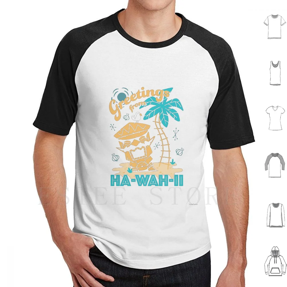 Greetings From Ha-Wah-Ii T Shirt Print Cotton Wario Wah Super Super Bros Warioware Garlic