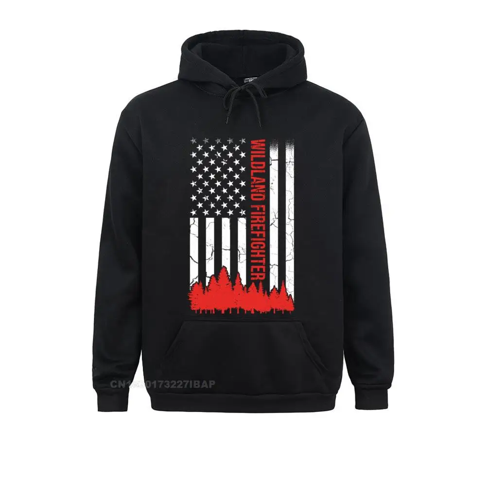 Wildland Firefighter US Flag Firefighting Fireman Pullover Hoodie Sweatshirts Printed Faddish Men's Hoodies Outdoor Clothes