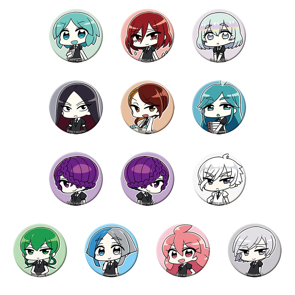 Houseki Anime Land Lustrous Phosphophyllite Cinnabar Bort Antarcticite 50mm Metal Badge Brooch Pins