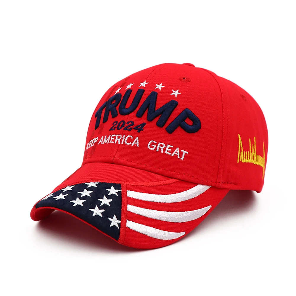 3D Embroidery Hat Donald Trump 2024 Cap USA Baseball Red Caps Keep America Great Snapback President Hat