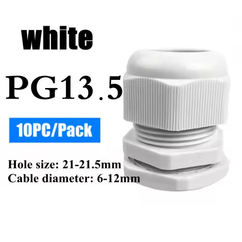 1/2/5/10pcs Waterproof Cable Gland Cable Entry IP68 PG7-PG36  White/Black Nylon Plastic Connector Joint - Image 11