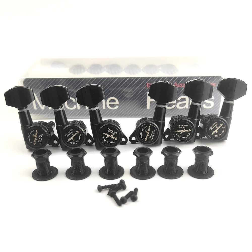 Guyker Guitar Locking Tuners -1:18 Lock String Tuning Key Pegs Machine Head Replacement for ST TL SG LP- Antique Black