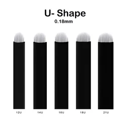 U-shape -0.18mm Black Professional Tattoo Eyebrow Tools Microblading Needles For Permanent Makeup