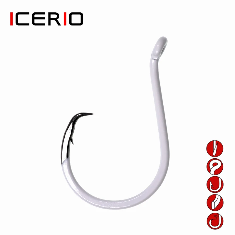 ICERIO Saltwater Fishing Luminous Coating Snapper Octopus Circle Hooks