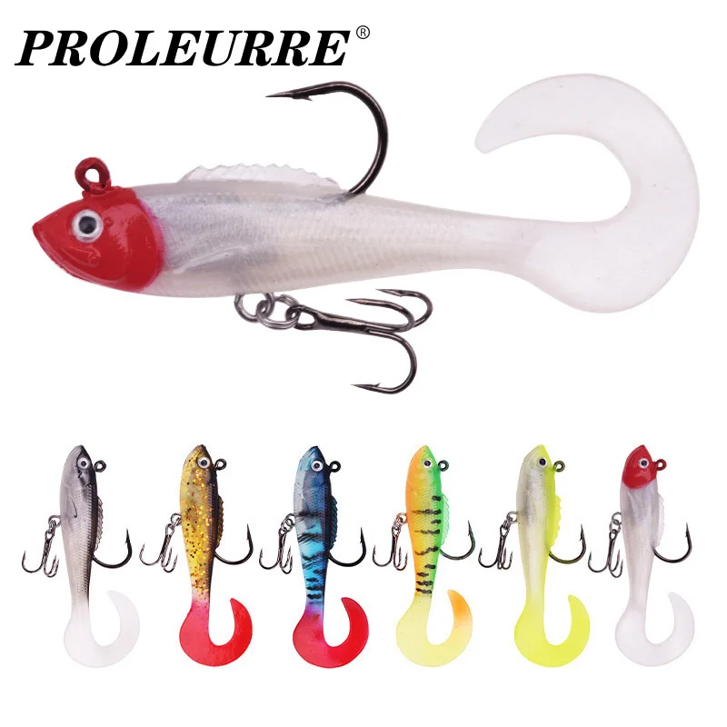 1Pcs Swim Tail Fishing Lures Jig Wobblers Soft Baits 60mm 4g Artificial Silicone Bait for Sea Bass Carp Spoon Fishing Tackle