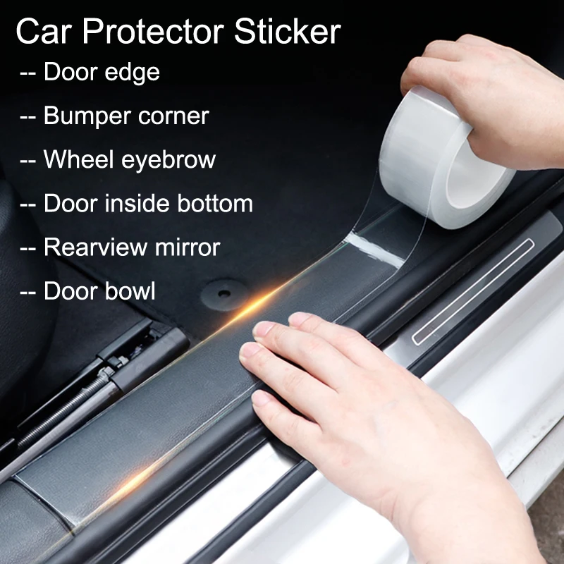 Car Door Edge Protector Sticker Auto Vinyl Sticker Carbon Fiber Full Car Body Protective Film Sticker Door Protector Accessories