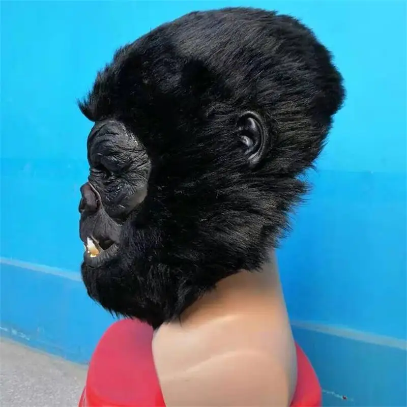 King Kong Gorilla Mask Hood Monkey Latex Animals Masks Halloween Party Cosplay Costume Horror Head Mask for Adults