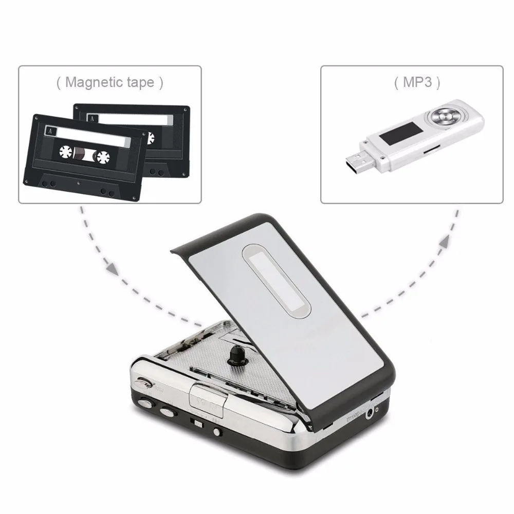 EzCAP231 Audio tape cassette to mp3 converter, convert analog audio tape cassette to mp3 save in usb disk directly, no pc need