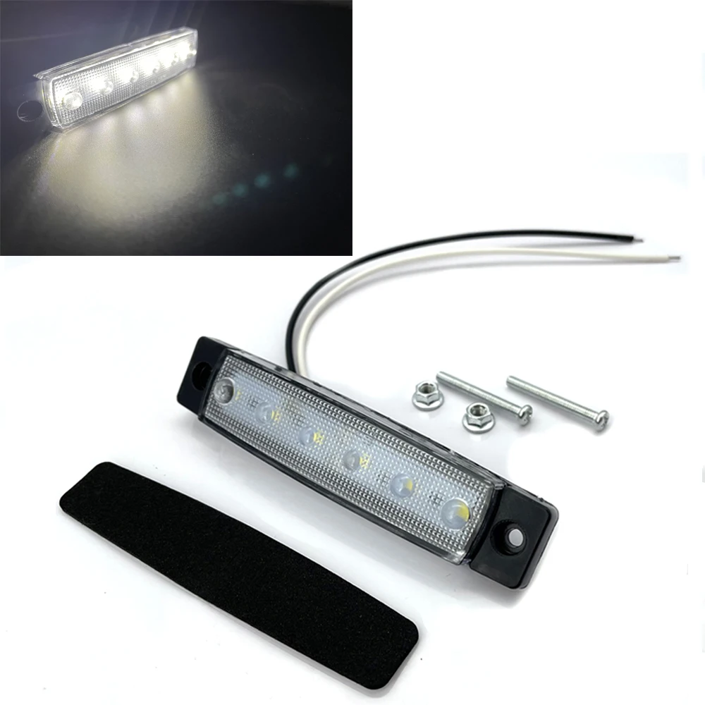 Auto Side Marker Indicator Light LED 12V 24V 6 SMD LED Car Bus Truck Lorry External Lights Low Trailer Rear Warning Lamp