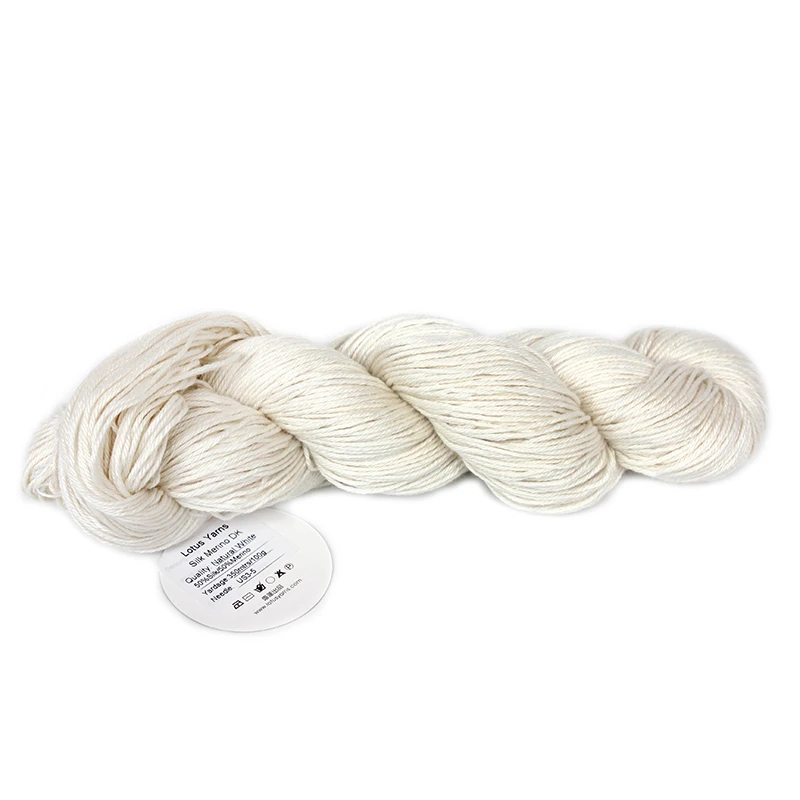 100g Silk Merino Yarn Fingering DK Weight Hand Knitting Crochet Undyed  DIY Natural White Soft High Quality