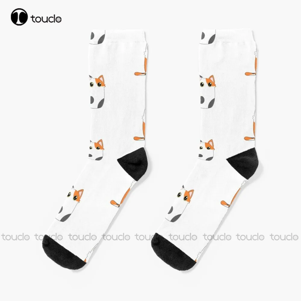 

Round Kitten Socks Long Socks Personalized Custom Unisex Adult Teen Youth Socks 360° Digital Print Hd High Quality Funny Sock