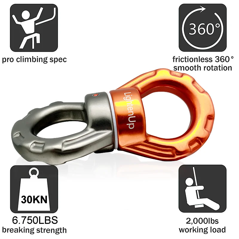 30KN Accessories Universal Yoga Gimbal Ring Rotary Connector Rotational Hammock Swing Spinner Rope Swivel Connector Rock 카라비너