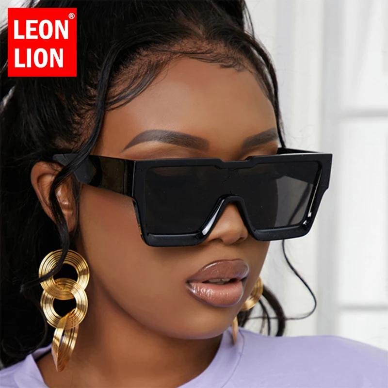 LeonLion 2023 Square Oversized Sunglasses Women Designer Retro Glasses for Women/Men Luxury Eyewear Unisex Gafas De Sol Mujer