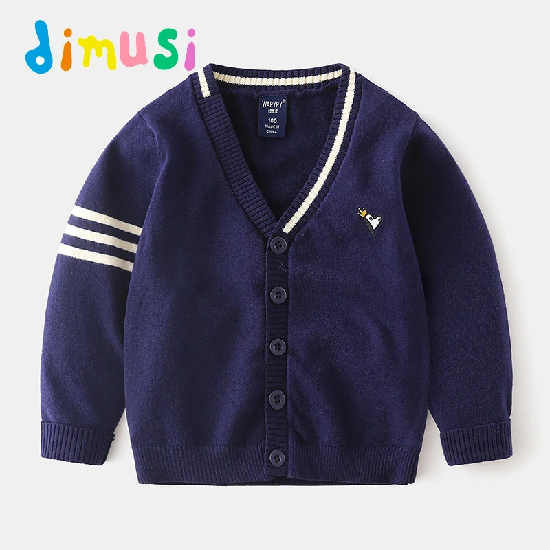 DIMUSI Autumn Sweatshirt boy Cardigan 100% Cotton Boys Long Sleeves Kids Sweater Jacket baby's Cloth BC252