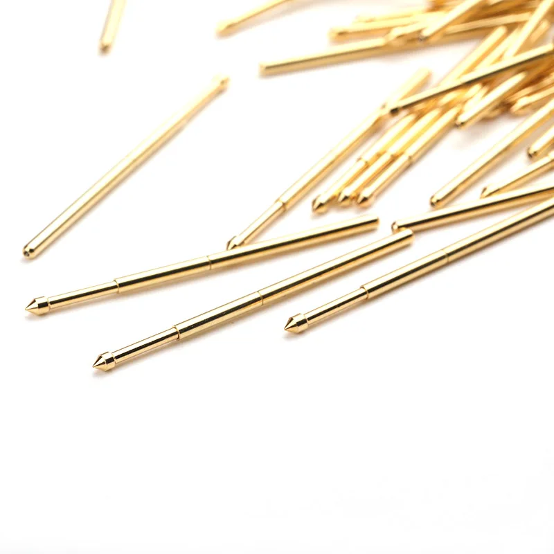 100 Cái/gói Đầu Mạ Vàng PA100-E2 Hình Nón Mùa Xuân Kiểm Tra Pin 1.36Mm Mùa Xuân Đầu Kẹp Sử Dụng Cho Bảng Mạch thử Nghiệm