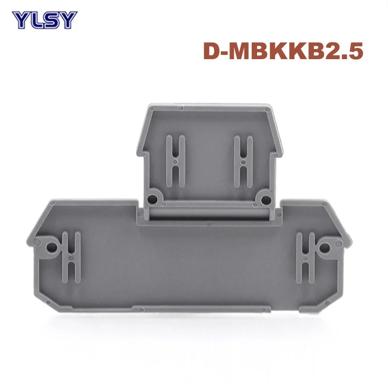 

50Pcs Double Terminals End Plate D-MBKKB2.5 Din Rail Screw Wire Cable Terminal Block MBKKB-2.5 Dual Baffle Separator Closure Cap