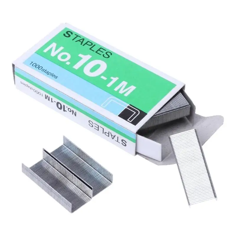 Metal Staples Box para desktop grampeador, acessórios de escritório, papelaria, Tapetool, ferramentas normais, tamanho n ° 10, Y1D5, 1000pcs por