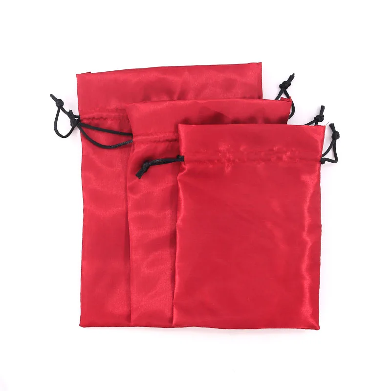 Hot 10pcs/lot Dark Red Satin Cloth Gift Bag 8x10 9x12cm Wedding Party Favor Jewelry Nuts Candy Packaging Bags Small Storage Bags