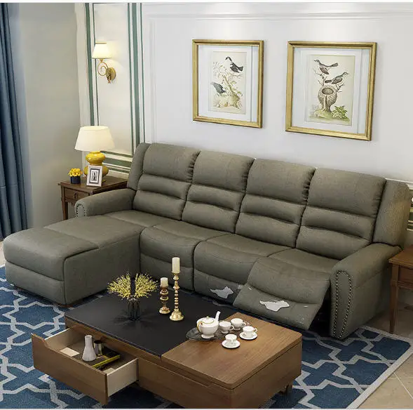 

Living Room Sofa set Home Furniture modern recliner hemp fabric sectional sofa American country muebles de sala moveis para casa