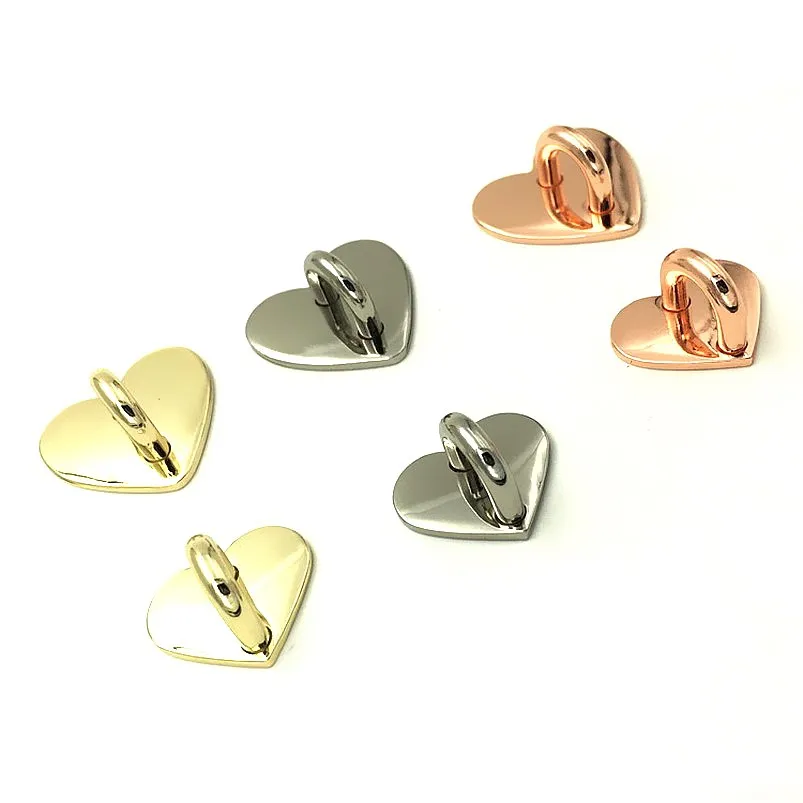 10/30/50Pcs Non-detachable Metal Heart O&D Ring Side Clip Buckle Hardware Hook Accessories DIY Arch Bridge Pendant Hanger