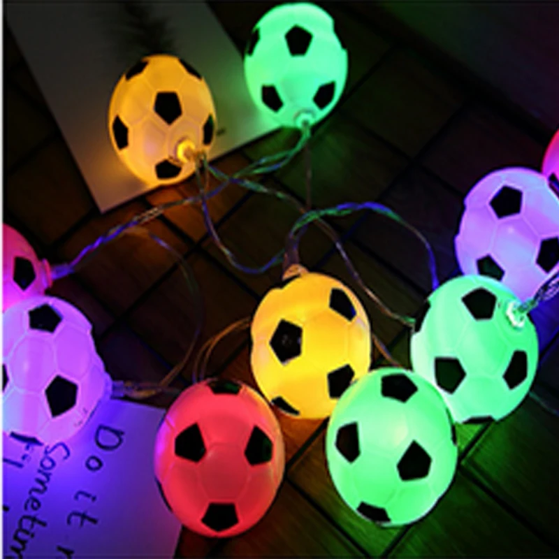 

10/20/30/40 LED Ball String Lights Plastic Soccer Fairy Lights Battery Flash Garlands Bright Party Court Field Game Decoration