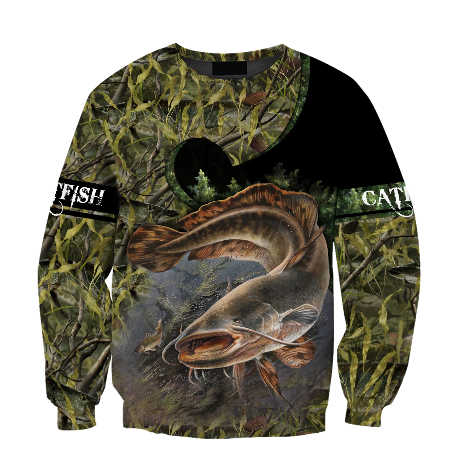 Catfish Fishing water camo 3D Printed Mens Hoodie Harajuku Streetwear Pullover hoodies Autumn Unisex Jacket Tracksuits DW0171